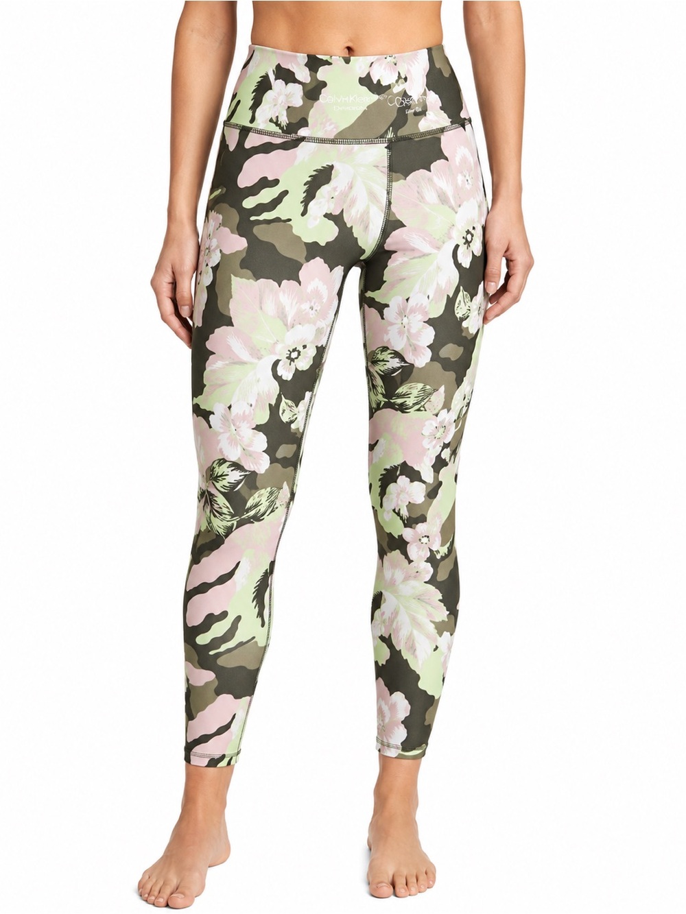 NWT - Calvin Klein Performance High Waist 7/8 Floral Camo Leggings Green Size M